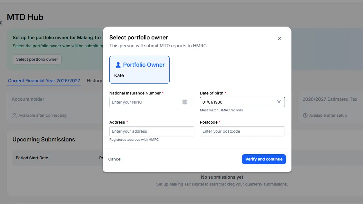 Lendlord MTD Hub overview marked as approved by HMRC for landlord quarterly updates