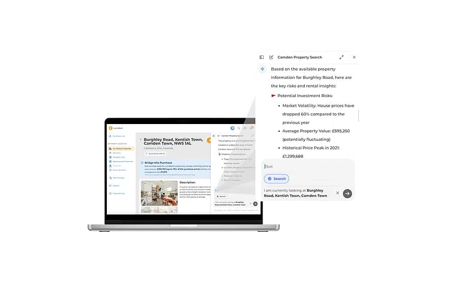 Lendlord AI summarising property listing insights for UK investors